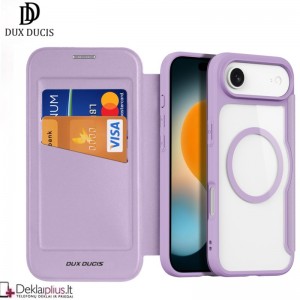 Dux Ducis Skin X Pro dirbtinos odos violetinis dėklas su magsafe (Apple Iphone Air)